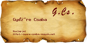 Gyüre Csaba névjegykártya