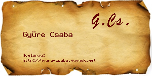 Gyüre Csaba névjegykártya